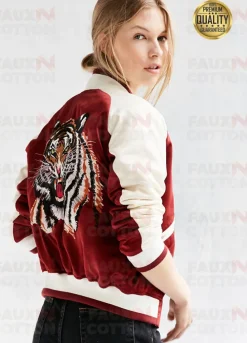 13 Reasons Why Jessica ( Alisha Boe ) Tiger Bomber Jacket