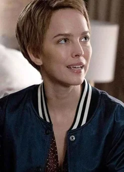 A MILLION LITTLE THINGS (MAGGIE BLOOM) ALLISON MILLER BLUE SATIN JACKET