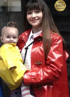 A Series Of Unfortunate Events Malina Weissman Red Leather Coat