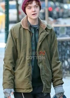 About Ray Elle Fanning Green Fur Collar Jacket