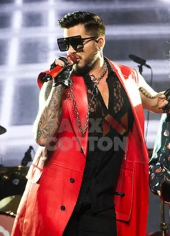 Adam Lambert Concert 2019 Red Sleeveless Coat