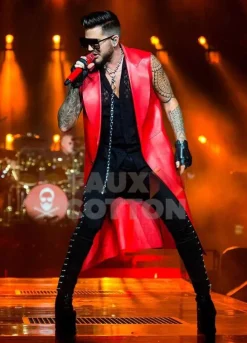 Adam Lambert Concert 2019 Red Sleeveless Coat