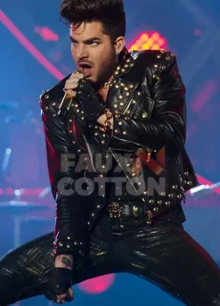ADAM LAMBERT CONCERT 2018 STUDDED BLACK JACKET