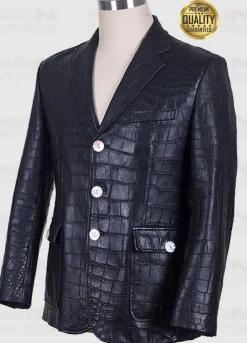 Alligator Skin Black Unisex Jacket