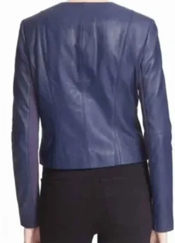 Arrow Emily Bett Rickards (Felicity Smoak) Blue Leather Jacket