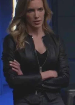 Arrow Season 7 Laurel Lance (Katie Cassidy) Black Leather Jacket