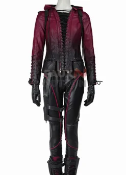 Arrow Season 04 Willa Holland (Thea Queen) Leather Hooded Jacket