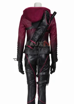 Arrow Season 04 Willa Holland (Thea Queen) Leather Hooded Jacket