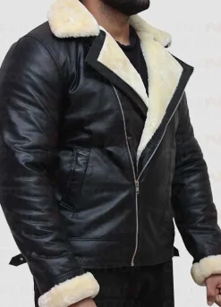 B3 Black Lambskin Bomber Leather Jacket
