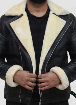 B3 Black Lambskin Bomber Leather Jacket