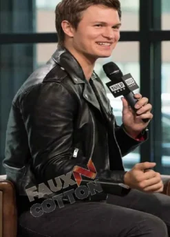 Baby Driver Ansel Elgort (Baby) Black Leather Jacket