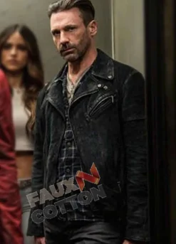 Baby Driver Jon Hamm (Buddy) Black Suede Jacket