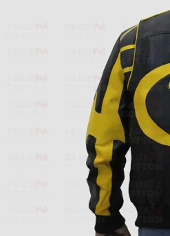 Batman X Men Motorcycle Black Yellow Leather Jacket