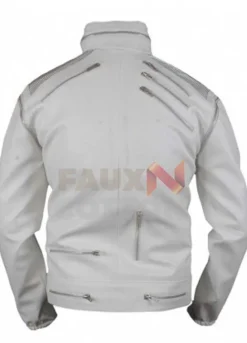 Beat It Michael Jackson White Leather Jacket