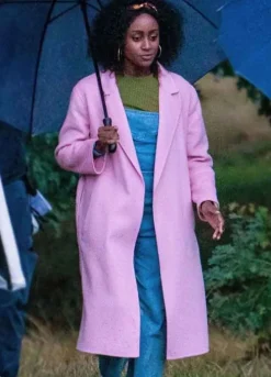 Behind Her Eyes (Louise) Simona Brown Pink Wool Coat