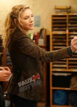 Big Sky (Jenny Hoyt) Katheryn Winnick Brown Suede Coat