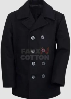 Billions Damian Lewis Black Pea Coat