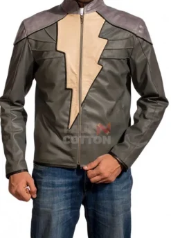 Black Adam Dwayne Johnson Grey Leather Jacket