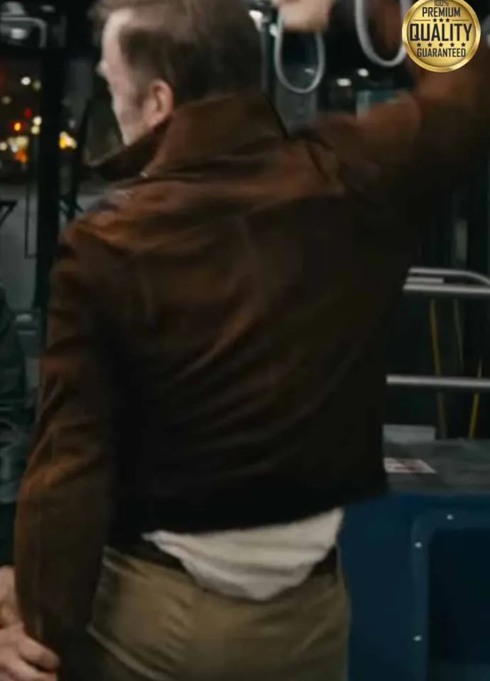 Bob Odenkirk Nobody Brown Suede Bomber Jacket