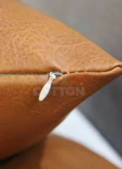 Brown Leather Pillow Cover For Couch Sofa Bed 12 X 20 Inch