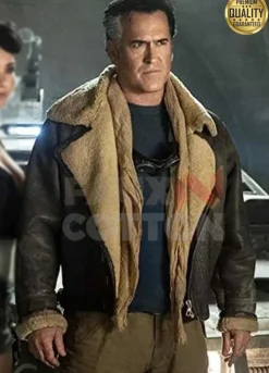 Bruce Campbell Ash vs Evil Dead Brown Shearling Jacket