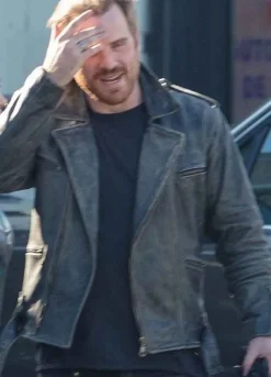 CAPTAIN MARVEL ROBERT KAZINSKY BLACK LEATHER JACKET