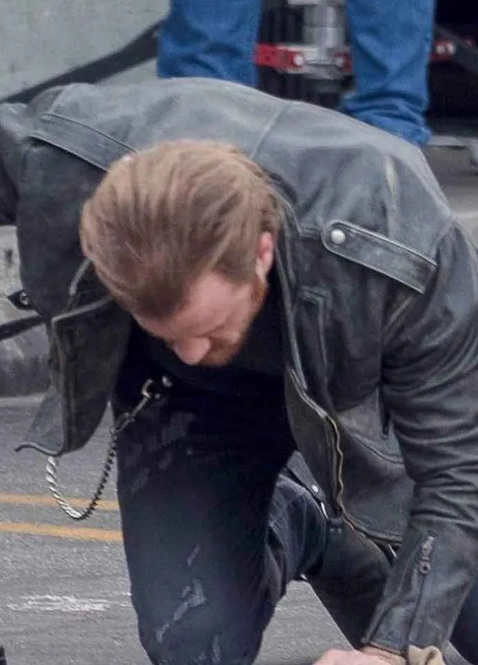 CAPTAIN MARVEL ROBERT KAZINSKY BLACK LEATHER JACKET