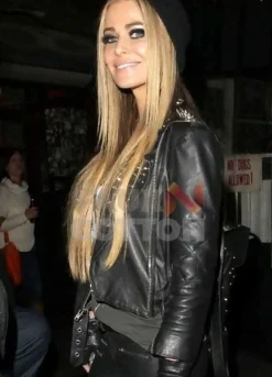 CARMEN ELECTRA BLACK LEATHER JACKET