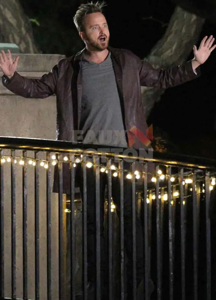 Central Intelligence Aaron Paul Leather Coat