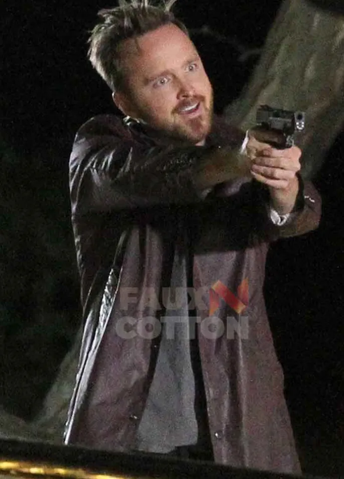 Central Intelligence Aaron Paul Leather Coat
