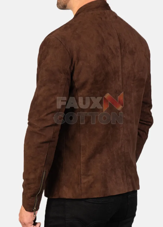 Charcoal Mocha Suede Biker Jacket