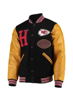 CHIEFS BLACK AND YELLOW VARSITY JACKET