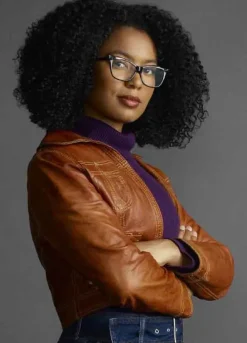 CHILLING ADVENTURES OF SABRINA (ROSALIND WALKER) JAZ SINCLAIR BROWN LEATHER JACKET