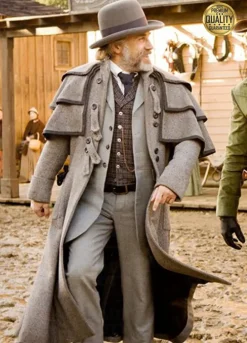 Christoph Waltz Django Unchained (Dr. King Schultz) Wool Trench Grey Coat