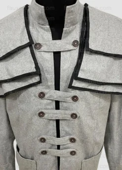 Christoph Waltz Django Unchained (Dr. King Schultz) Wool Trench Grey Coat