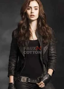 Clary Fray Mortal Instruments City of Bones Lily Collins Leather Jacket