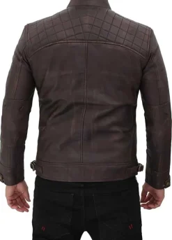 CLAUDE QUILTED DISTRESSED LEATHER JACKET