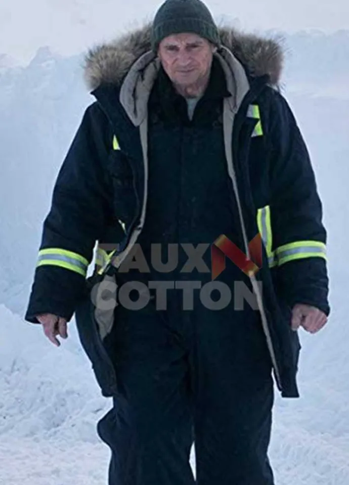 Cold Pursuit Liam Neeson Fur Jacket