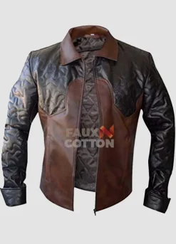 Criss Angel Brown Quilted Biker Leather Jacket
