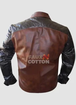 Criss Angel Brown Quilted Biker Leather Jacket