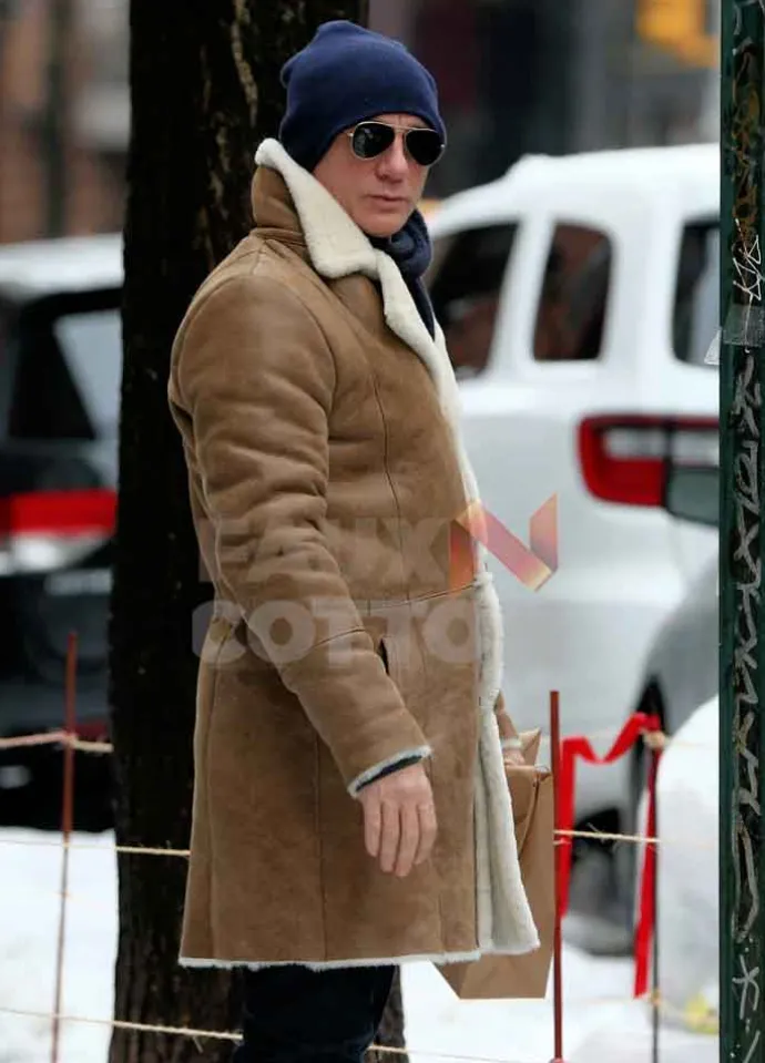 Daniel Craig Shearling Winter Coat