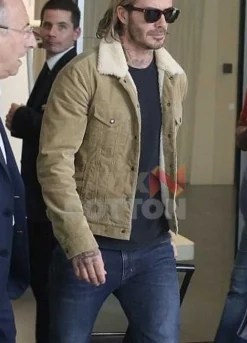 DAVID BECKHAM SHEARLING COTTON JACKET