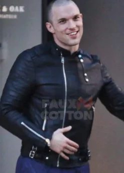 Deadpool Ed Skrein Black Leather Jacket