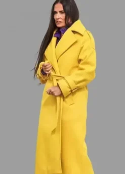 Demi Moore The Substance 2024 Yellow Coat