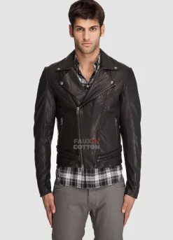 Diesel Black Gold Luperco Black Leather Jacket