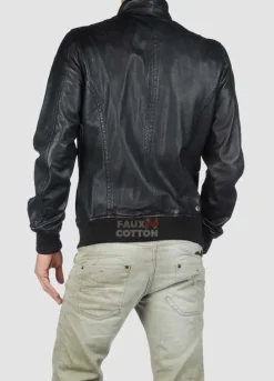 Diesel Lion Black Slim Fit Leather Jacket