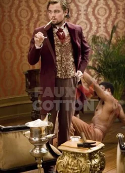 Django Unchained Leonardo Dicaprio Maroon Coat