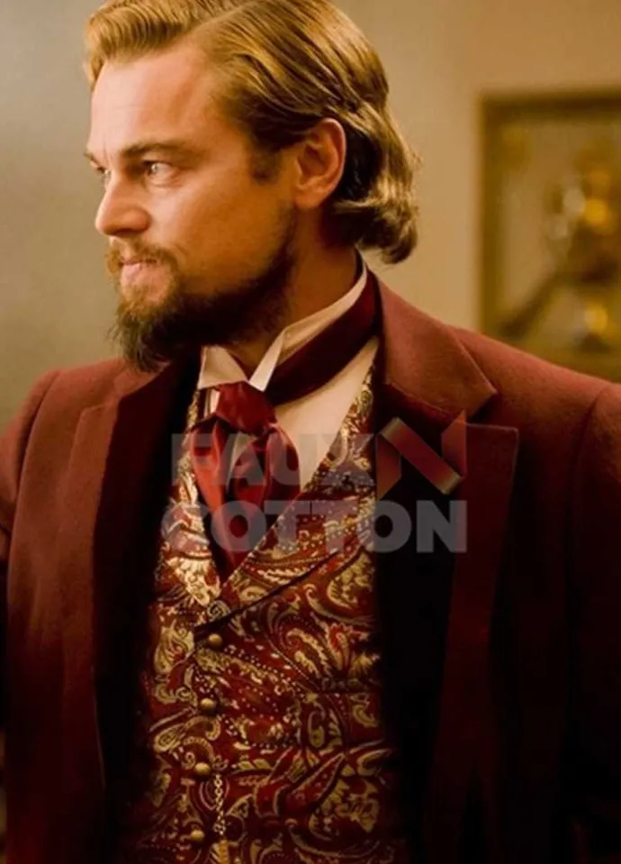 Django Unchained Leonardo Dicaprio Maroon Coat