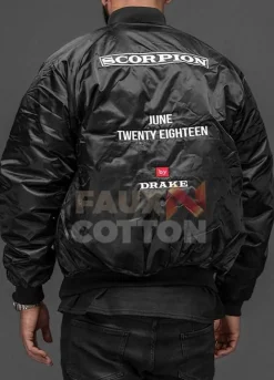 DRAKE BLACK BOMBER SCORPION JACKET