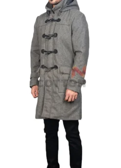 Drake Grey Wool Duffle Coat